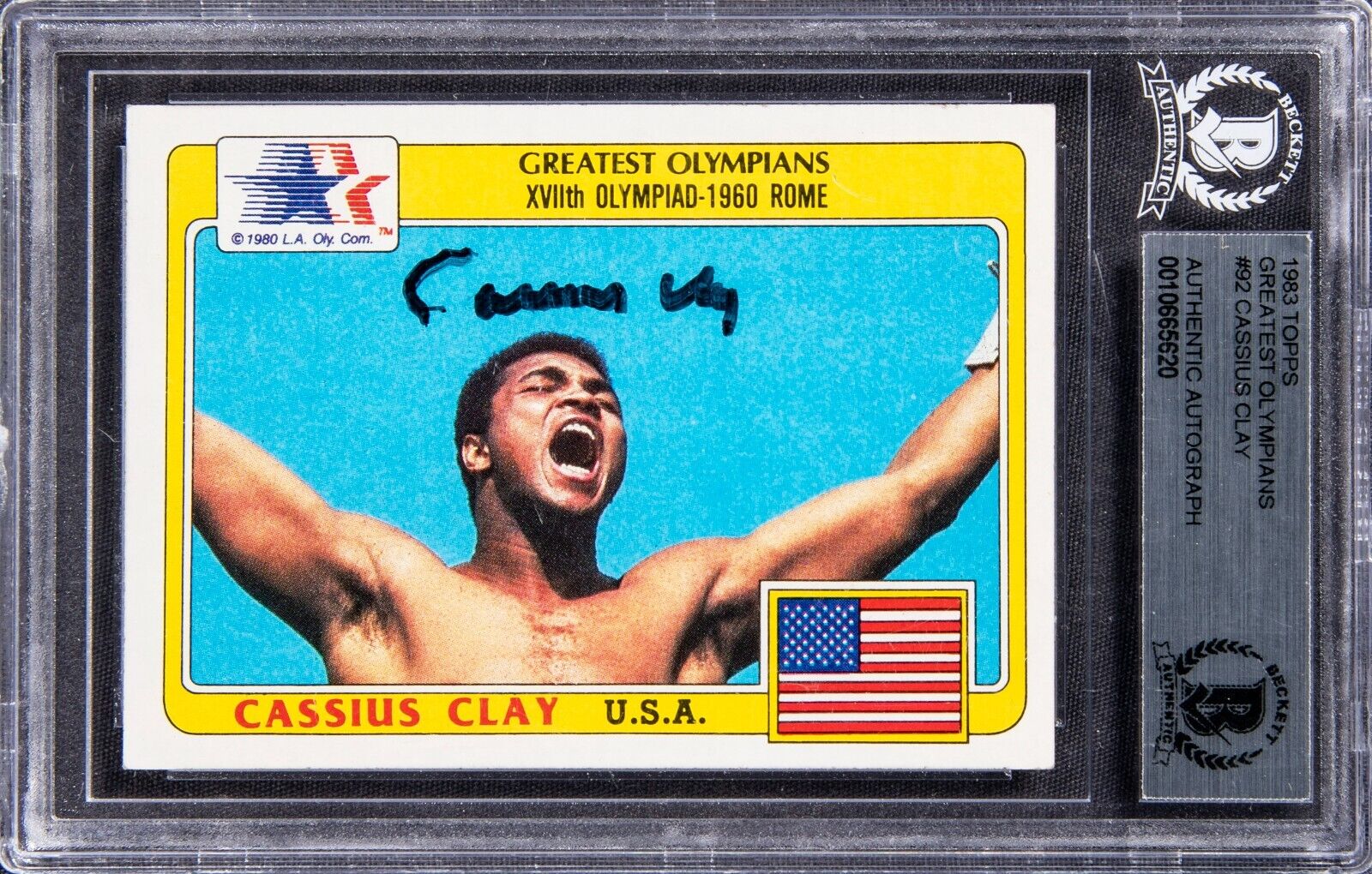 1983 Topps Greatest Olympians Cassius Clay Muhammad Ali Signed Boxing Card BGS