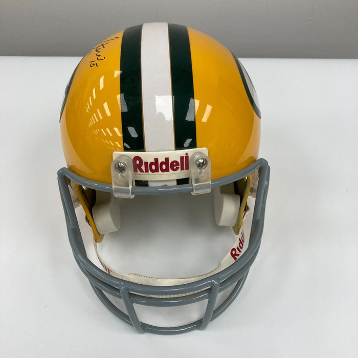 Bart Starr Hall Of Fame 1977 Signed Full Size Green Bay Packers Helmet JSA COA