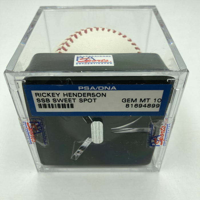 Rickey Henderson Signed Major League Baseball PSA DNA Graded 10 GEM MINT