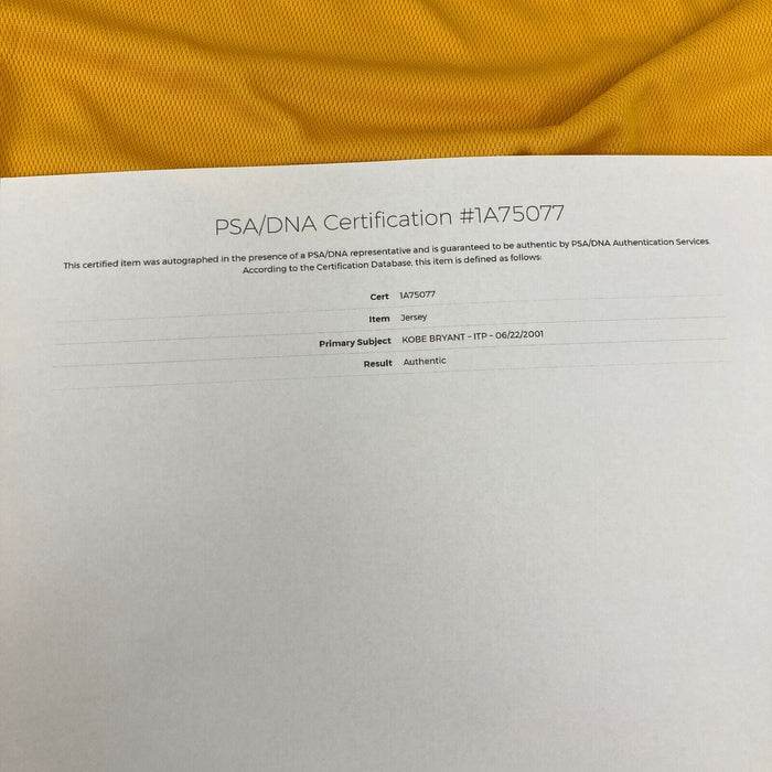 Kobe Bryant Signed 2000-01 Los Angeles Lakers Pro Cut Jersey Beckett & PSA DNA