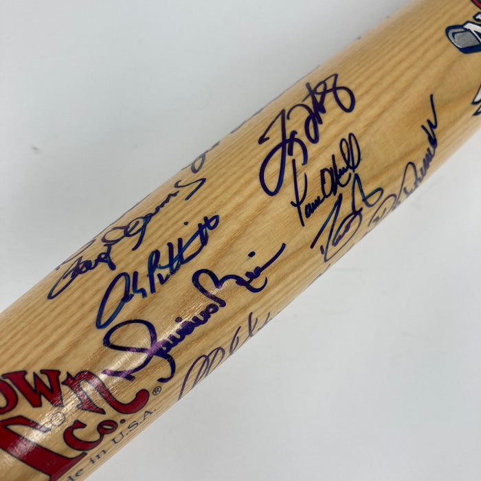 2000 NY Yankees WS Champs Team Signed Bat Derek Jeter Mariano Rivera JSA COA