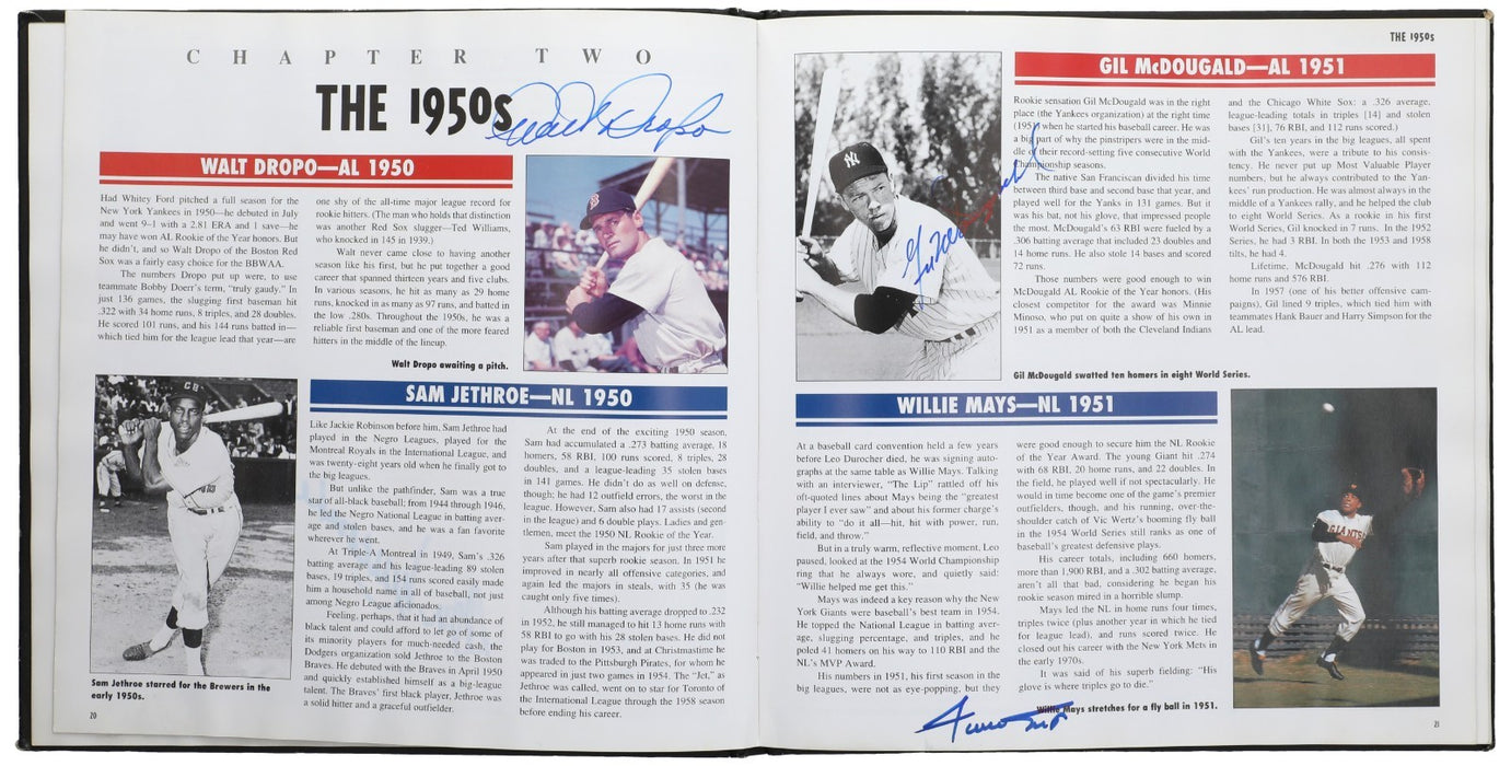 Rookies Of The Year Signed Baseball Book 78 Sigs Derek Jeter Willie Mays Beckett