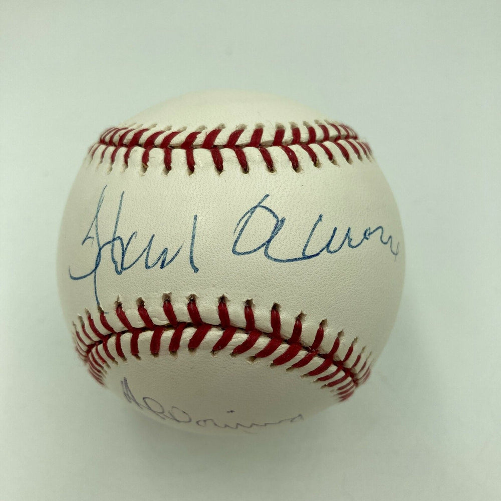 Hank Aaron & Al Downing Signed Major League Baseball JSA COA