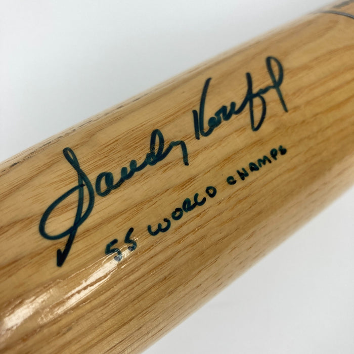Sandy Koufax "1955 World Series Champs" Signed Inscribed Baseball Bat PSA DNA