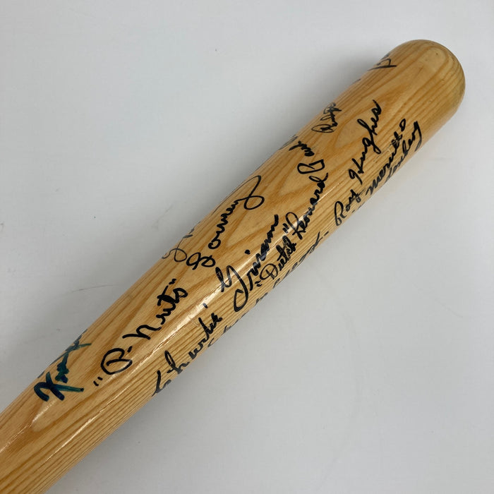 Chicago Cubs Hall Of Fame Legends Signed Baseball Bat 24 Sigs Ernie Banks JSA
