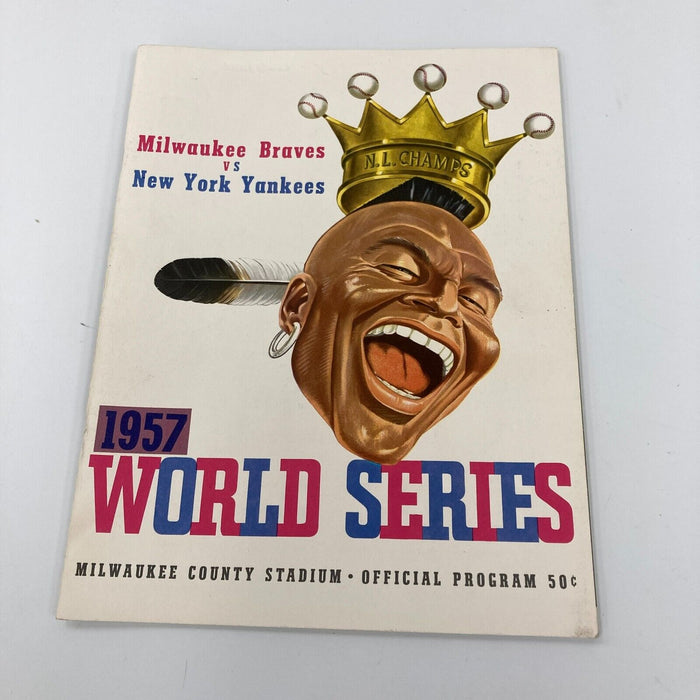 The Finest 1957 Milwaukee Braves World Series Champs Team Signed Program JSA COA