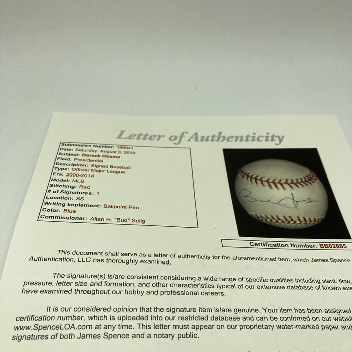 President Barack Obama Single Signed Baseball JSA COA Rare Ballpoint Signature