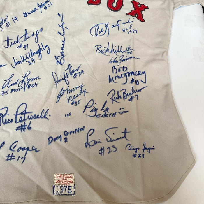 1975 Boston Red Sox AL Champs Team Signed Game Model Jersey Carl Yastrzemski JSA