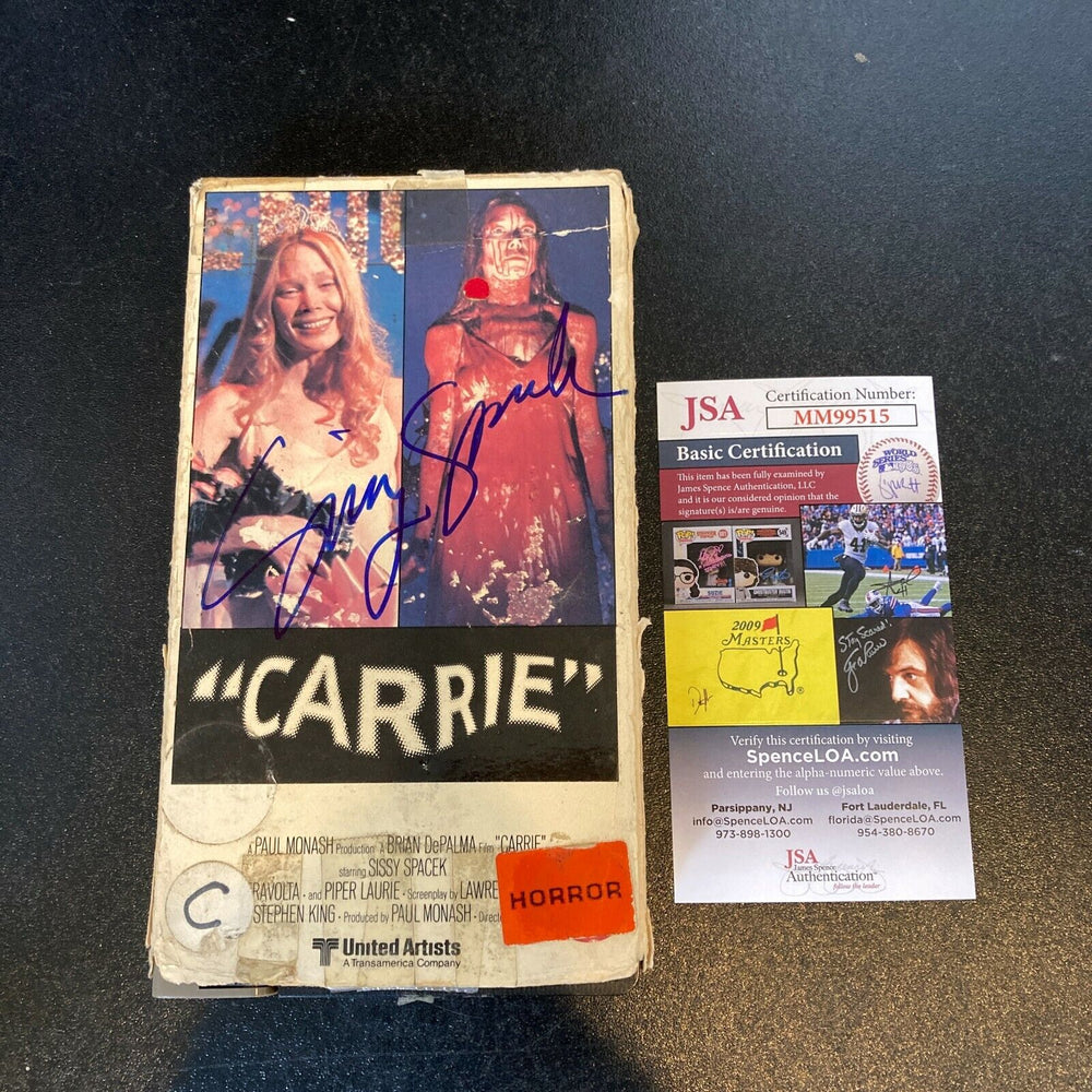 Sissy Spacek Signed Vintage  "Carrie" VHS Movie With JSA COA