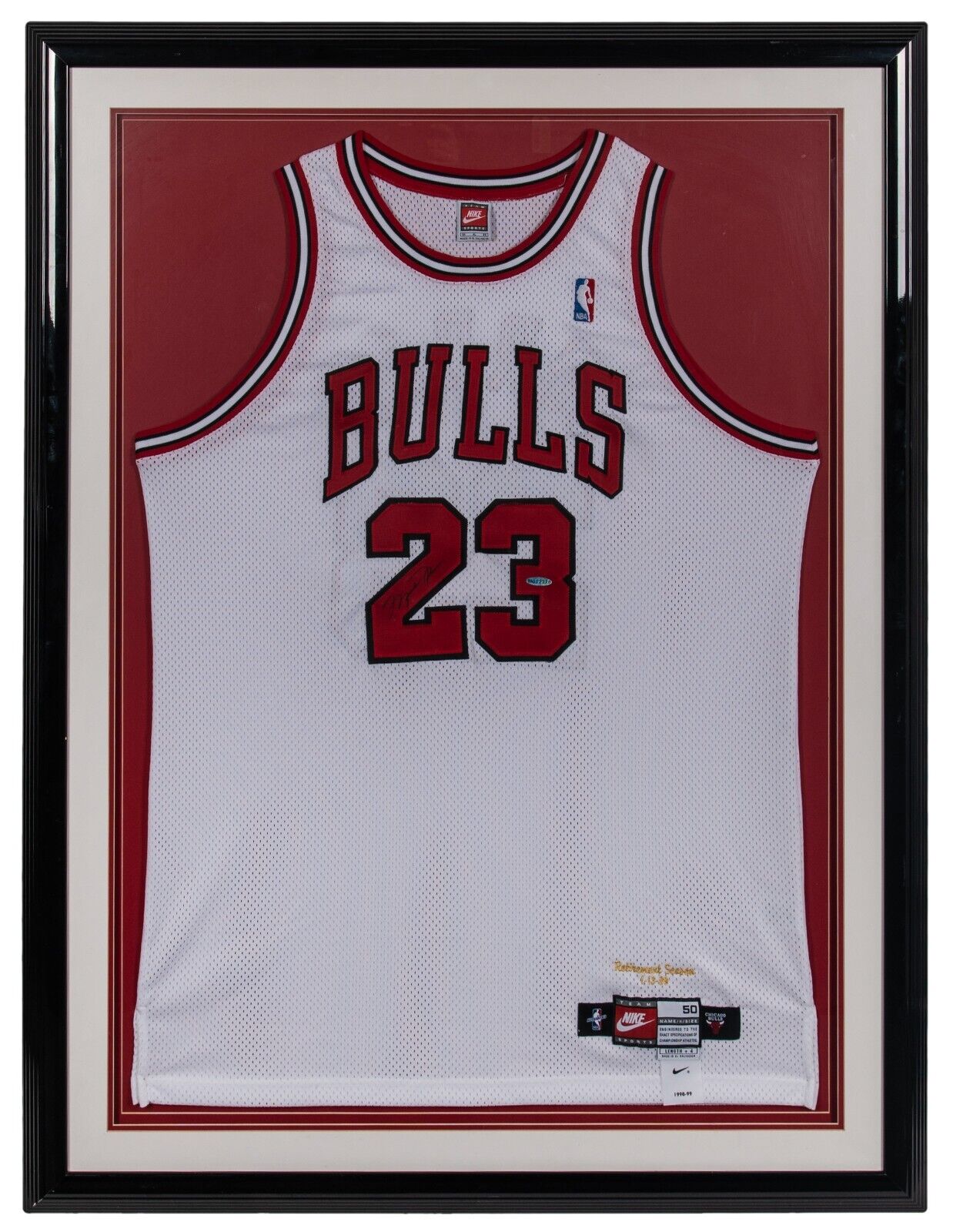 Michael Jordan Signed 1998 Pro Cut Chicago Bulls Jersey UDA Upper