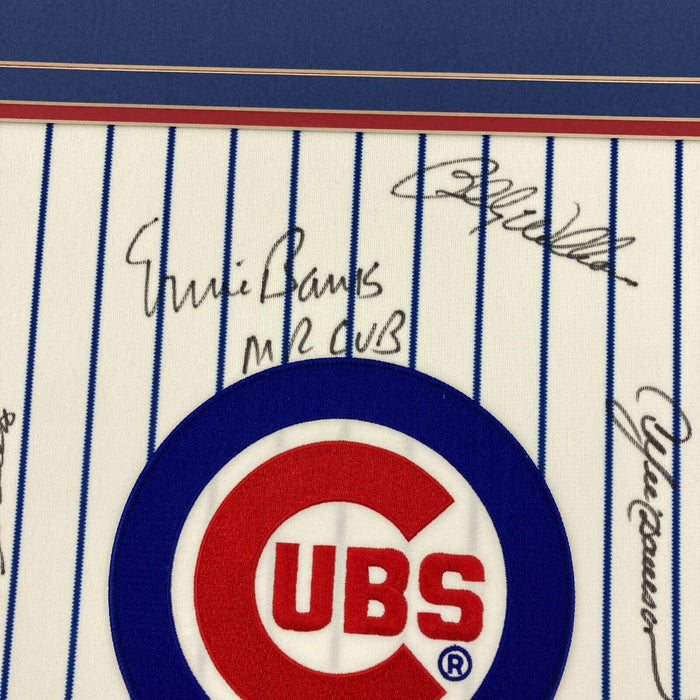 Ernie Banks Billy Williams Ron Santo Sandberg Signed Chicago Cubs Display JSA