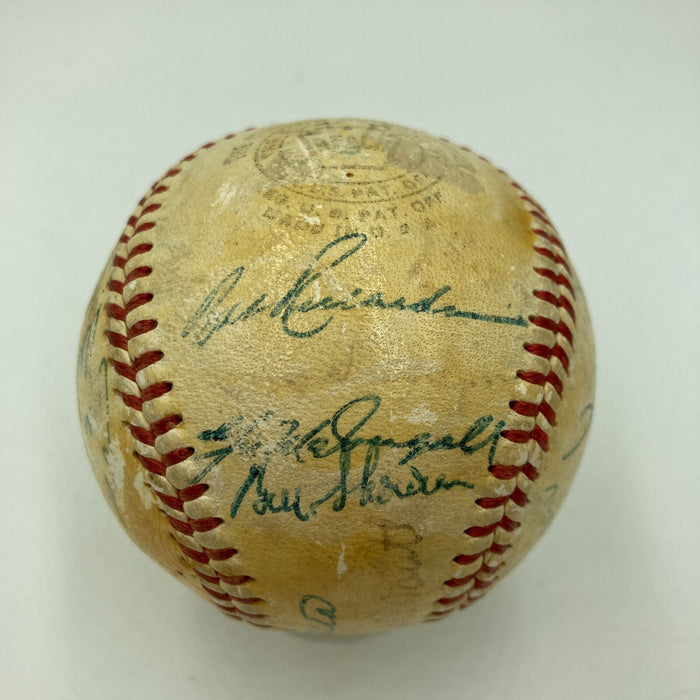 1958 New York Yankees World Series Champs Team Signed Baseball JSA COA