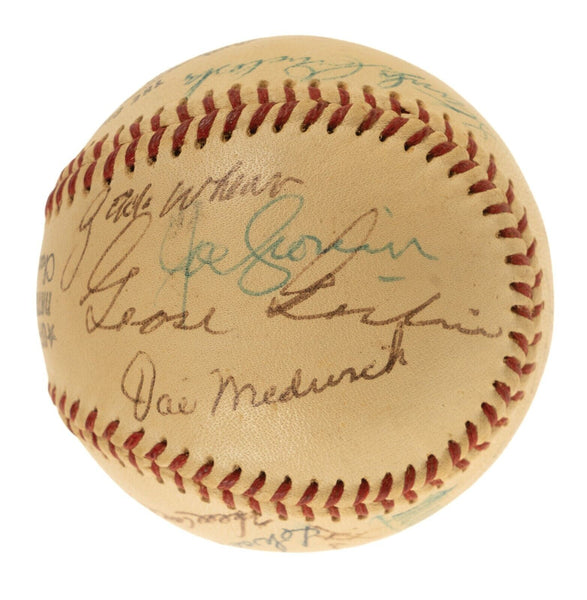 Pie Traynor Lefty Grove 1970's Hall Of Fame Induction Multi Signed Baseball PSA