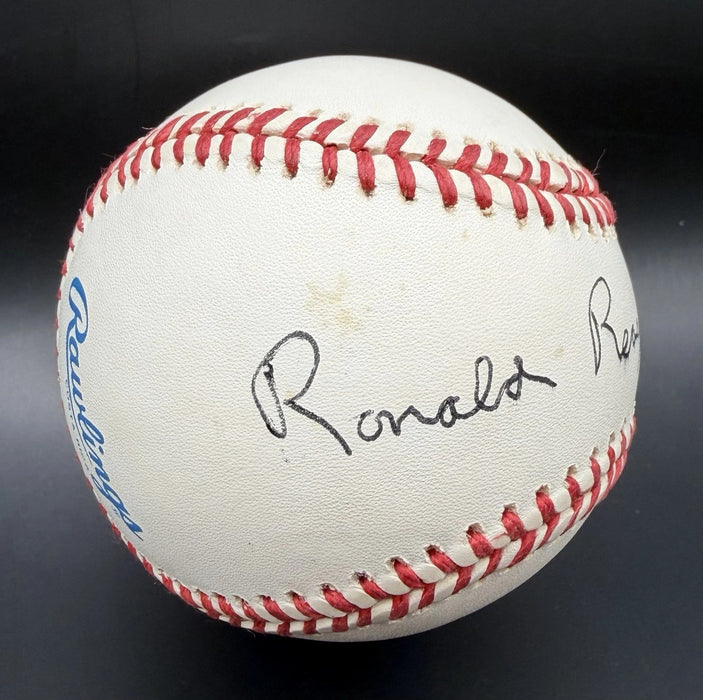 President Ronald Reagan Single Signed American League Baseball JSA COA