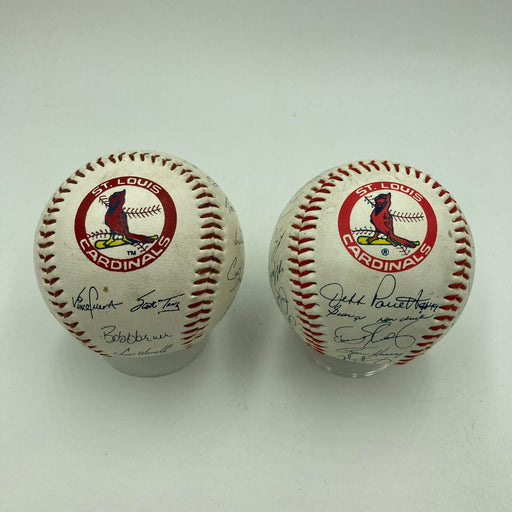 Lot Of (2) 1980's St. Louis Cardinals Baseball Facsimile Team Signed Baseballs