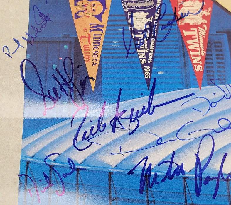 1991 Minnesota Twins World Series Champs Team Signed 18x24 Poster Beckett COA