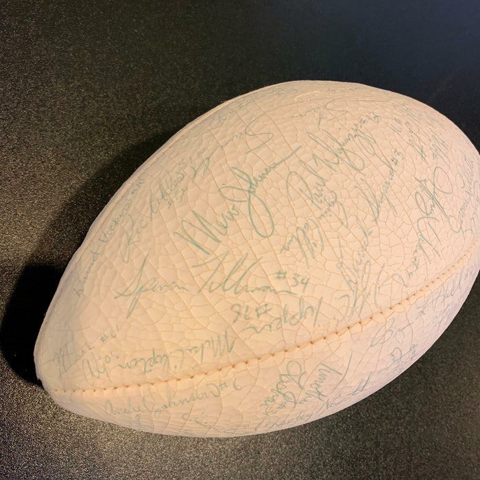 1985 Oklahoma Sooners Troy Aikman Pre Rookie Team Signed Football 80 Sigs! JSA