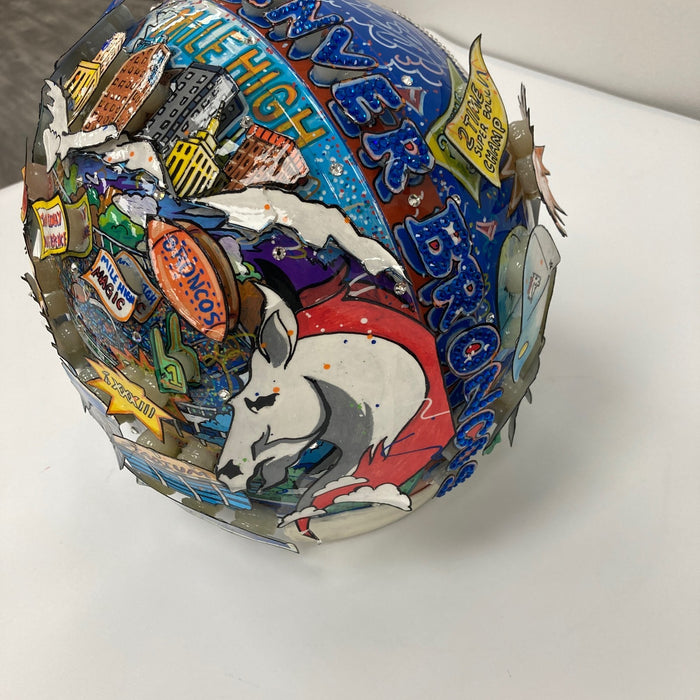 Beautiful John Elway Signed Charles Fazzino Pop Art Denver Broncos Helmet W/COA