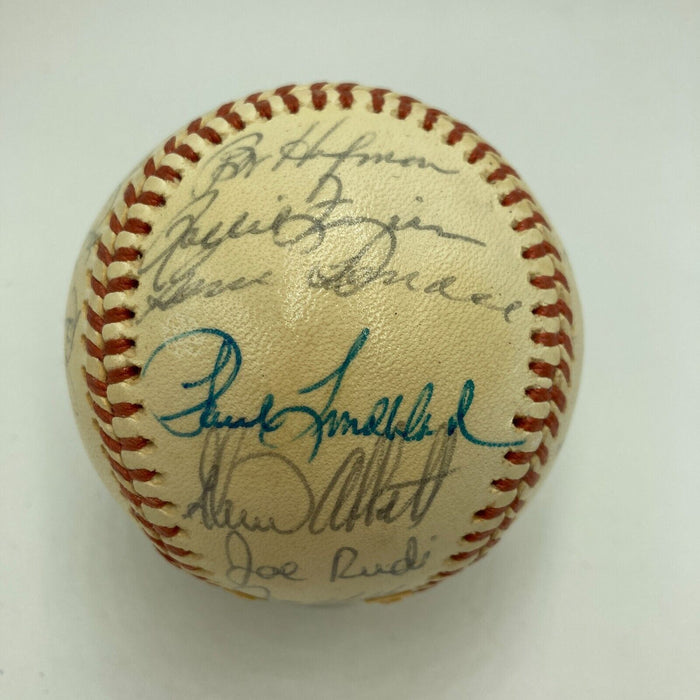 1974 Oakland A’s World Series Champs Team Signed Baseball JSA COA