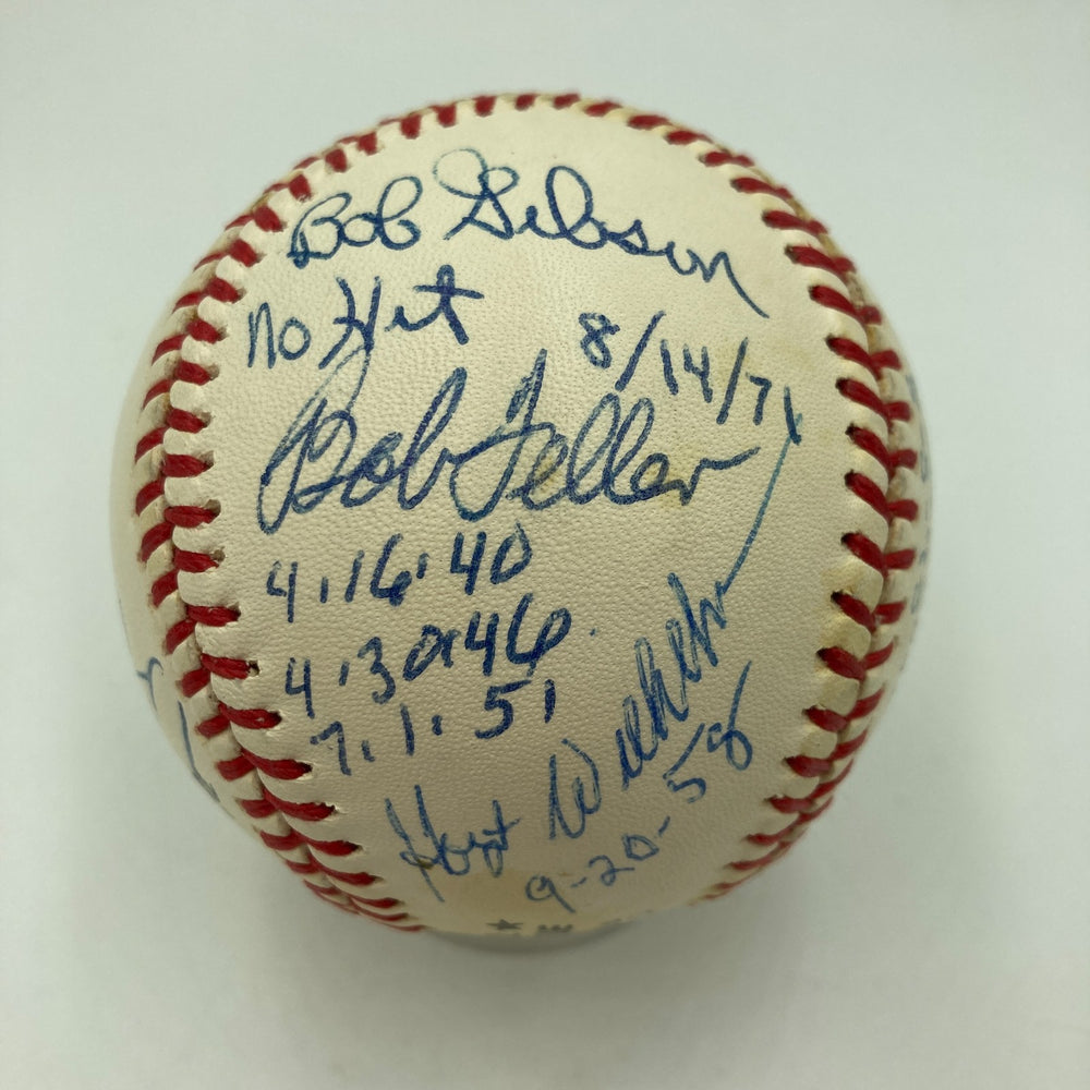 Beautiful No Hitter Pitchers Multi Signed Baseball 12 Sigs With Inscriptions JSA