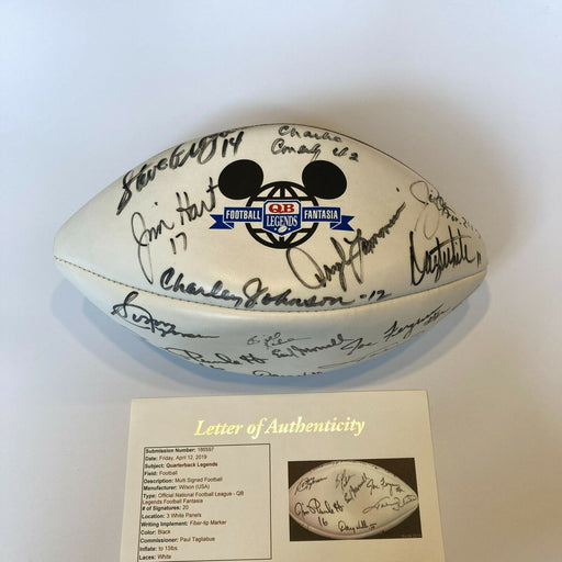 Quarterback Legends Multi Signed Football Johnny Unitas Sonny Jurgensen JSA COA