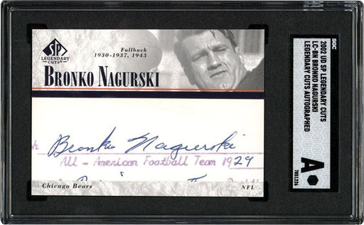 2002 Upper Deck SP Legendary Cuts Bronko Nagurski Auto #LC-BN SGC