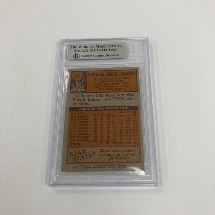 Kareem Abdul-Jabbar Signed 1978-79 Topps Basketball Card #110 BGS Certified