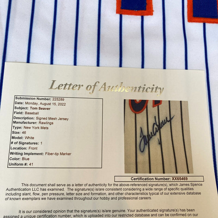 Tom Seaver Signed Authentic Game Issued 1990 New York Mets Jersey Auto JSA COA