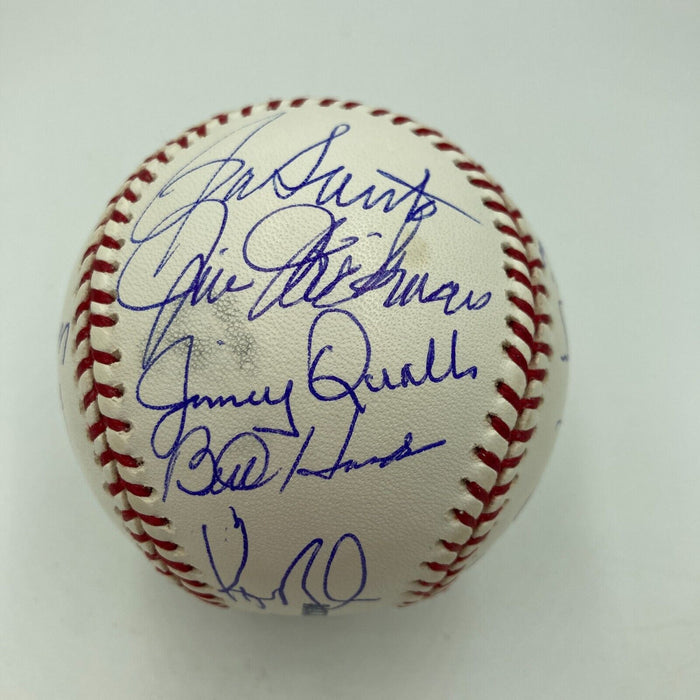 1969 Chicago Cubs Team Signed Baseball Ernie Banks Billy Williams Santo JSA COA