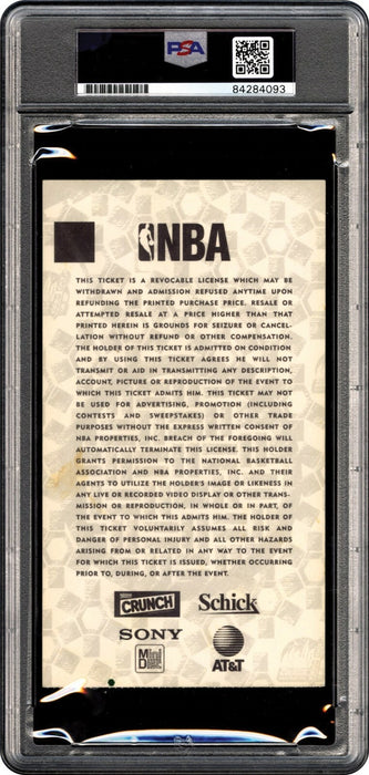 Historic Kobe Bryant Signed 1998 First All Star Game Ticket PSA DNA COA