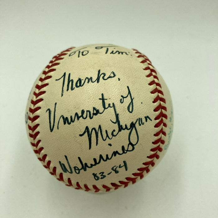 1984 Michigan Wolverines Team Signed College World Series Game Baseball JSA COA