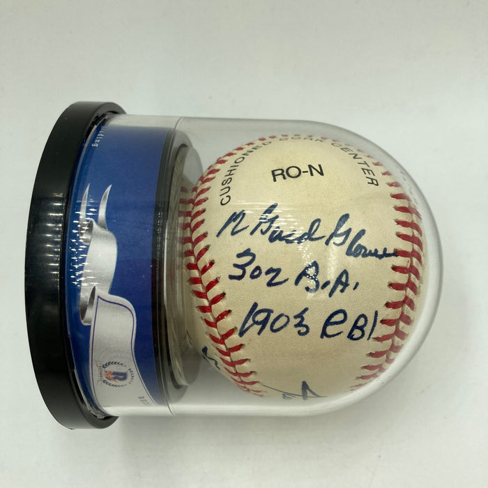 Willie Mays Signed Heavily Inscribed Career STAT Baseball Beckett MINT 9 & JSA
