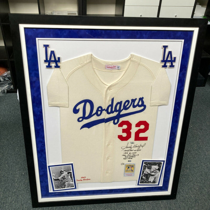 The Finest Sandy Koufax Signed Heavily Inscribed STATS Dodgers Jersey Fanatics