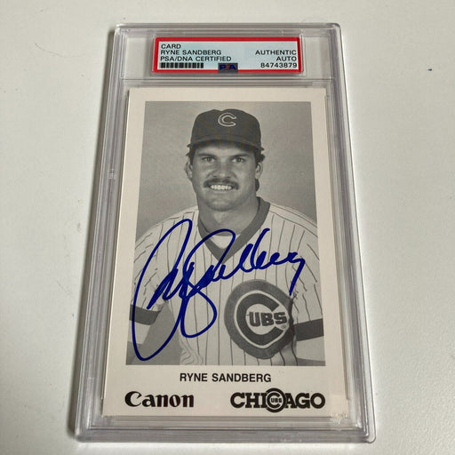 Ryne Sandberg Signed Vintage Chicago Postcard PSA DNA