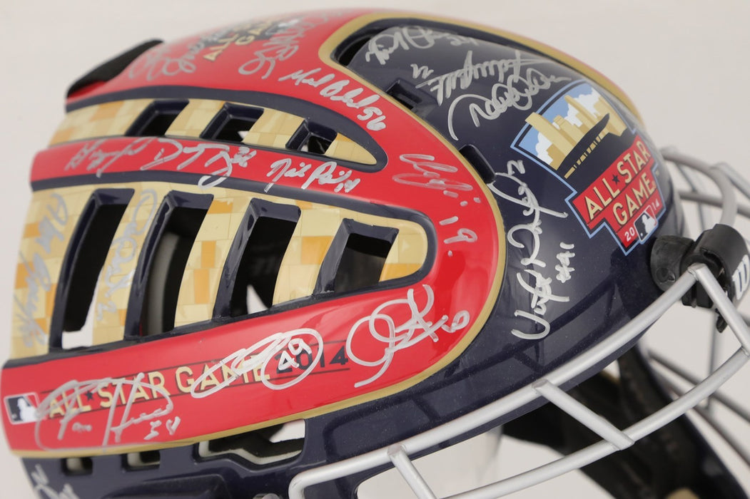 2014 All Star Game Team Signed Catchers Mask Derek Jeter Mike Trout PSA DNA