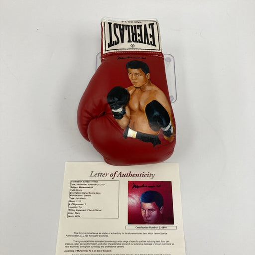 Muhammad Ali Signed Hand Painted Art Everlast Boxing Glove JSA COA Auto