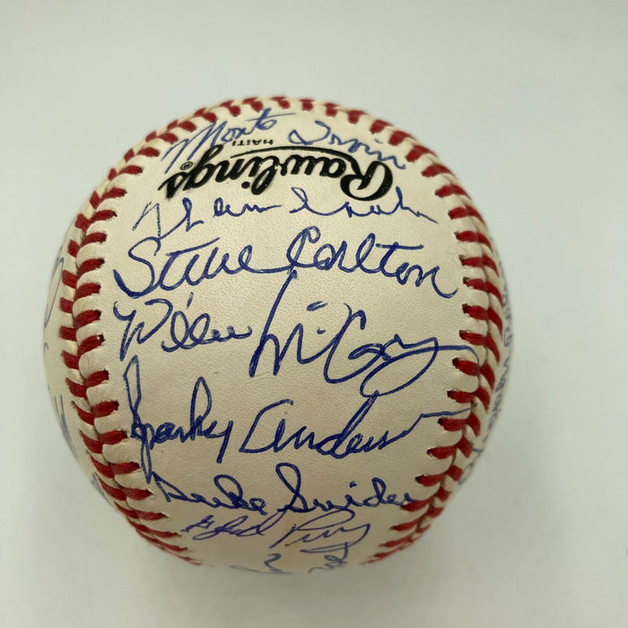 Hall Of Fame Multi Signed Baseball 30 Sigs Ernie Banks Mike Schmidt  JSA COA