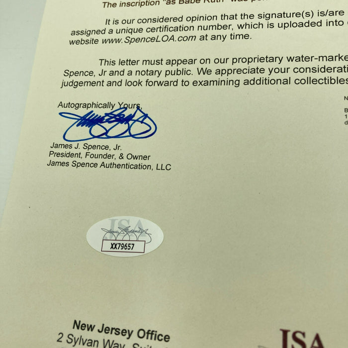 William Bendix "Babe Ruth" Signed Inscribed Baseball Movie Star JSA COA Dec 1964