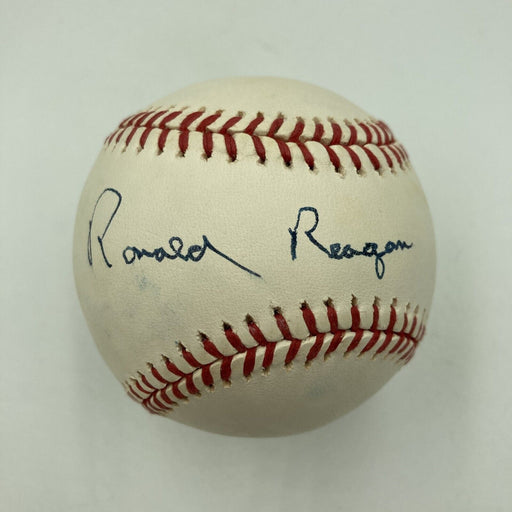 President Ronald Reagan Single Signed American League Baseball PSA DNA COA