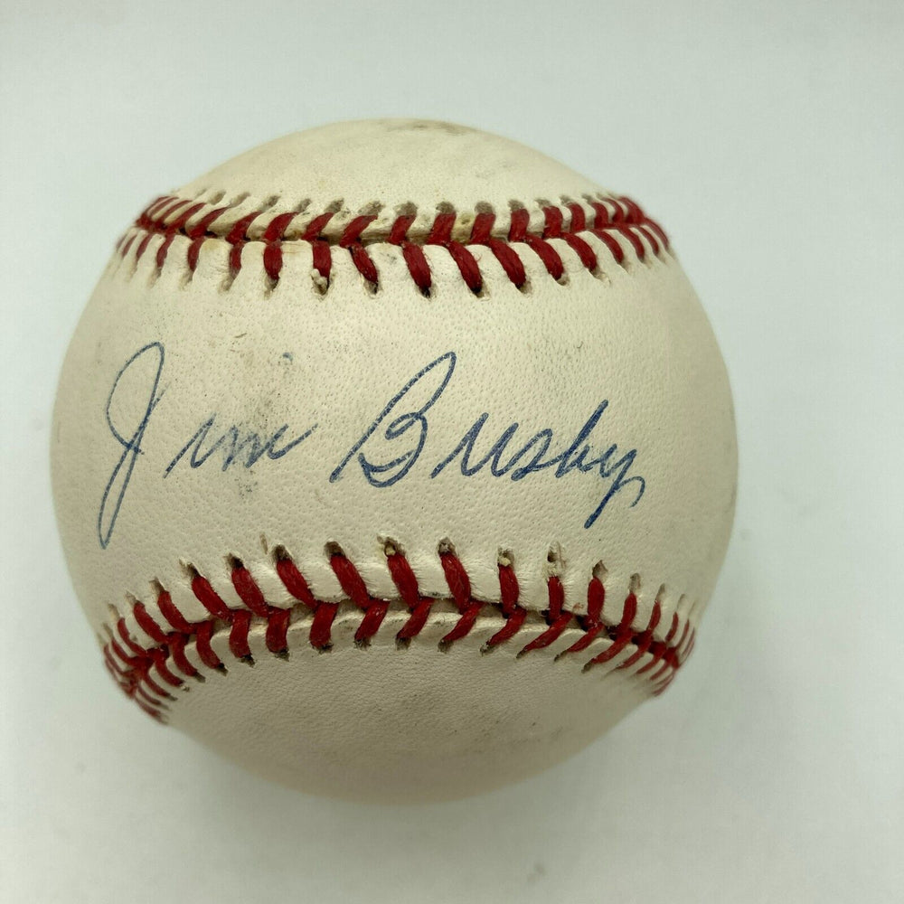 Jim Busby Signed Official American League Baseball JSA COA