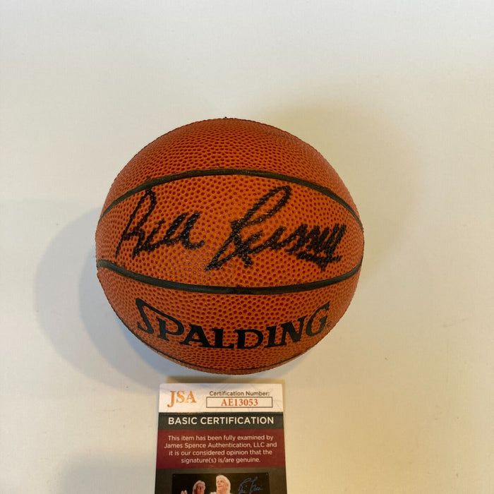 Bill Russell Signed Spalding NBA Mini Basketball With JSA COA