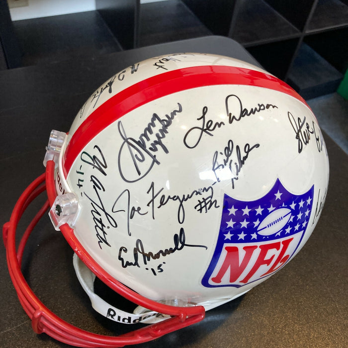 Johnny Unitas HOF Quarterback Legends Signed Full Size Helmet 18 Sigs JSA COA