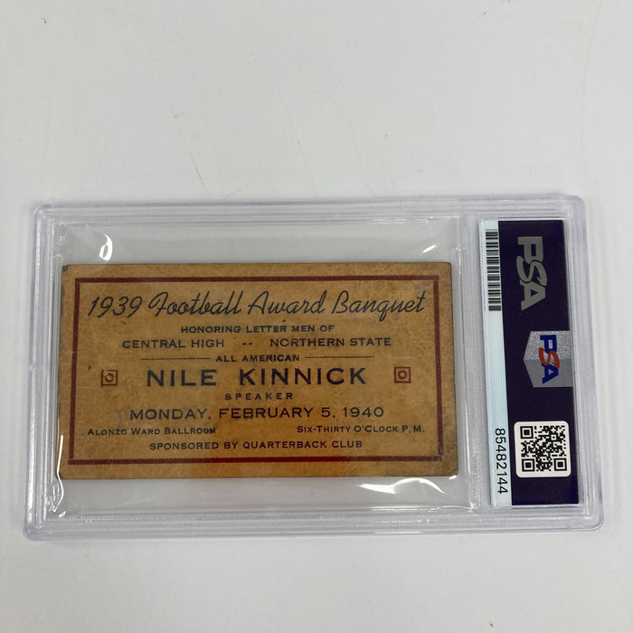 Nile Kinnick Signed 1939 Heisman Trophy Ticket PSA DNA & JSA COA RARE