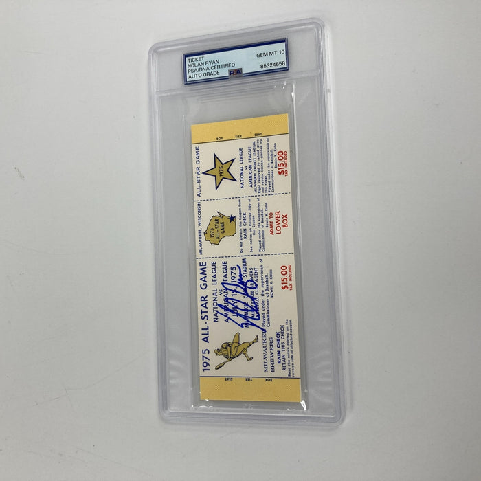 Nolan Ryan Signed 1975 All Star Game Full Ticket PSA DNA GEM MINT 10