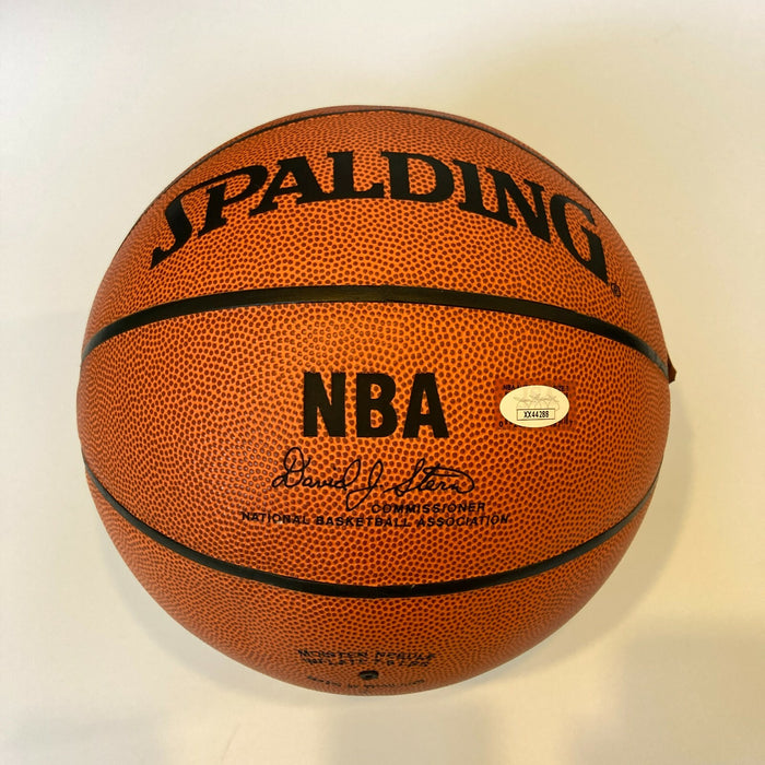 2008 Hall Of Fame Induction Signed Basketball Hakeem Olajuwon Pat Riley JSA COA