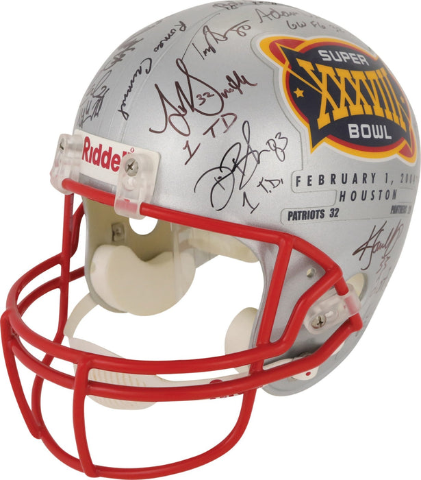 2003 New England Patriots Super Bowl Champs Team Signed Helmet Tom Brady PSA DNA