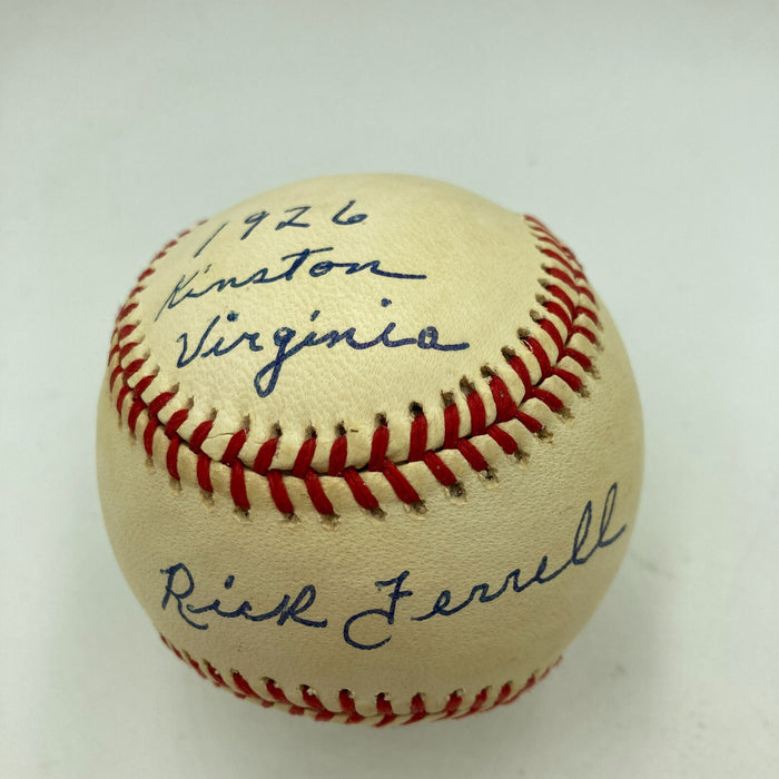 Rick Ferrell Signed Heavily Inscribed American League Baseball JSA COA