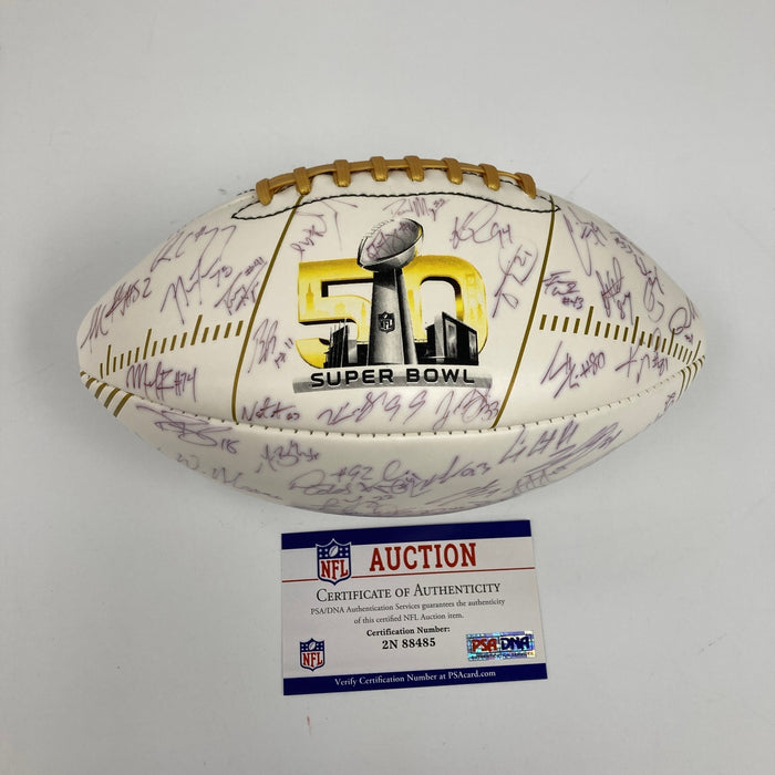 2015 Carolina Panthers NFC Champs Team Signed Super Bowl 50 Football PSA DNA COA
