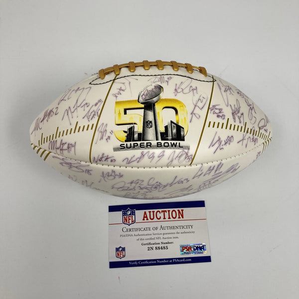 2015 Carolina Panthers NFC Champs Team Signed Super Bowl 50 Football PSA DNA COA