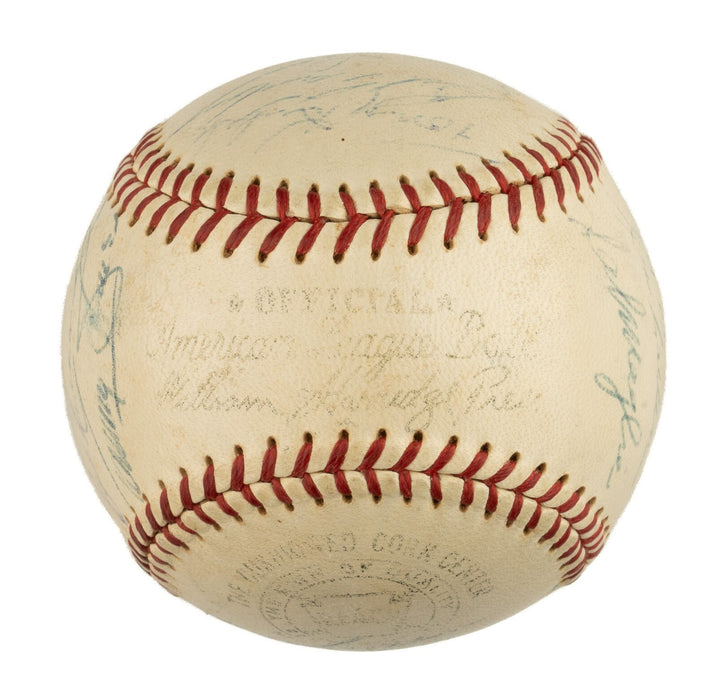 1957 New York Yankees American League Champs Team Signed AL Baseball JSA